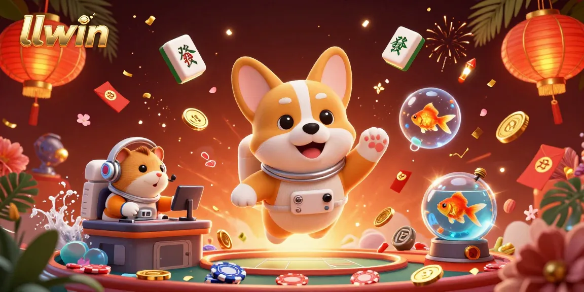 llwin captures thrilling moments in a vibrant space casino scene with adventurous animals playing