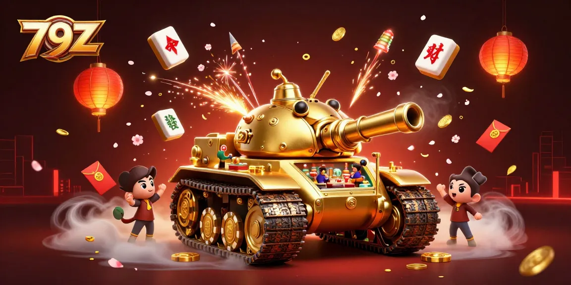 Experience the thrill of 79Z gaming inside a golden beetle tank revealing a vibrant miniature casino.
